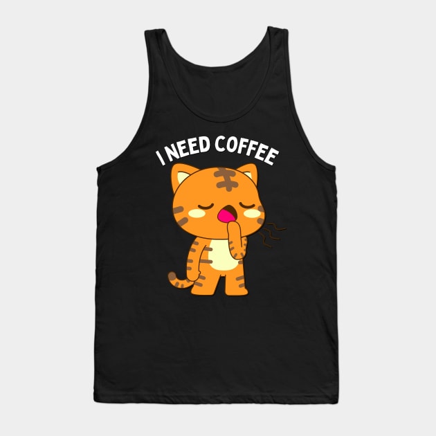 In need of coffee lover coffee addict Funny tired exhausted kitty Tank Top by BoogieCreates